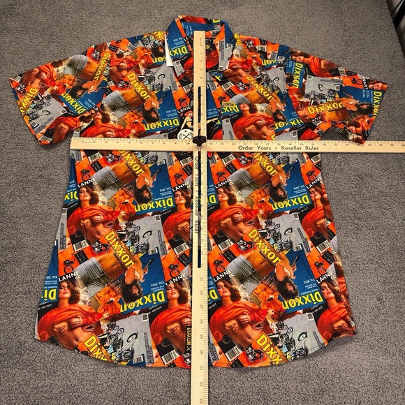 Dixxon Flannel Co The Articles Shirt Mens‎ Medium Orange Pin Up Magazine Party - Picture 4 of 8
